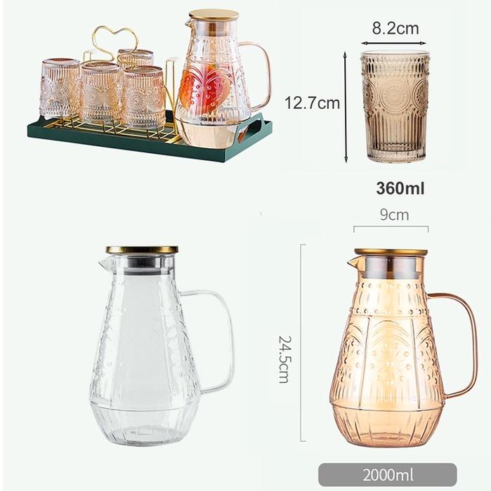Bình cốc thủy tinh Decor chịu nhiệt Borosilicate | Bình Ly Thủy Phong cách Dubai họa tiết Ả Rập 2022