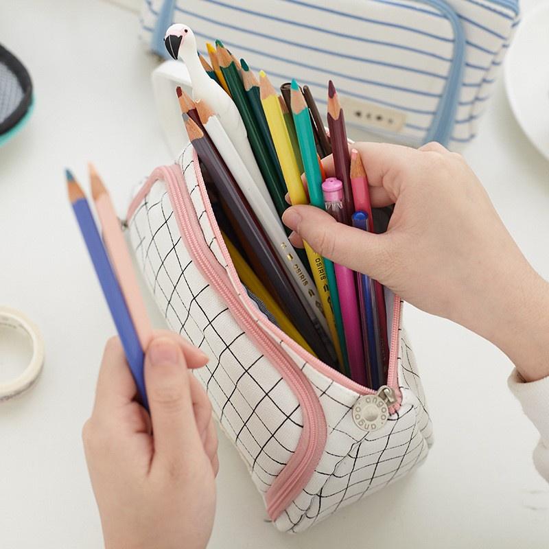 Túi đựng bút bằng vải canvas sức chứa lớn đa năng sáng tạo