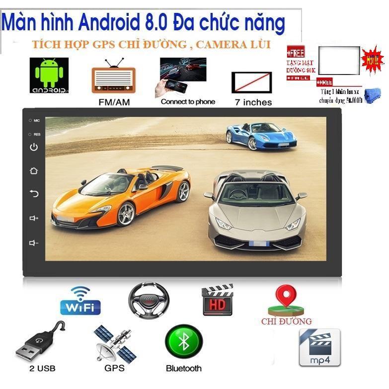 Màn hình cho xe hơi- Màn hình android Wifi,GPS đa chức năng, sử dụng Tiếng Việt TẶNG MẶT DƯỠNG VÀ KHĂN LAU CAO CẤP