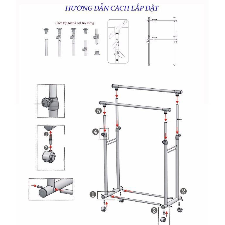 Kệ inox treo quần áo, giàn phơi quần áo