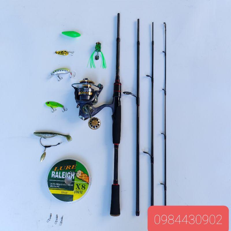 Bộ cần lure 4 khúc noeby k4 kèm phụ kiện như hình