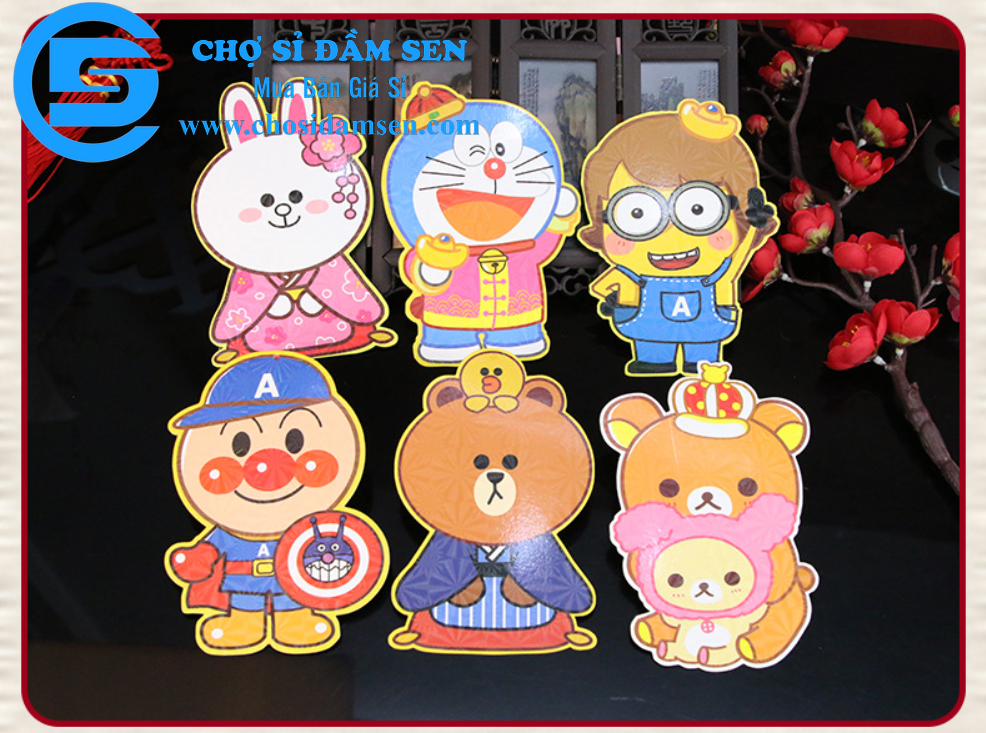 Bao lì xì hoạt hình chibi 3D dễ thương, siêu hot, cứng cáp Tết con Hổ 2022 G293-Baolixi-HH (ngẫu nhiên)