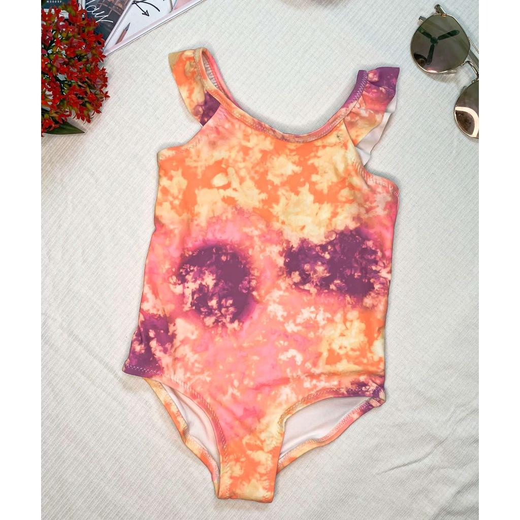 9M-5T Bikini đồ bơi đi biển 1 mảnh màu tye dye bé gái hở lưng dây bèo cổ yếm tròn chống nắng