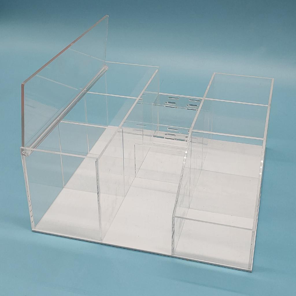 2X Cosmetic Organizer Eyelash Extension Tools Storage Box Transparent Acrylic