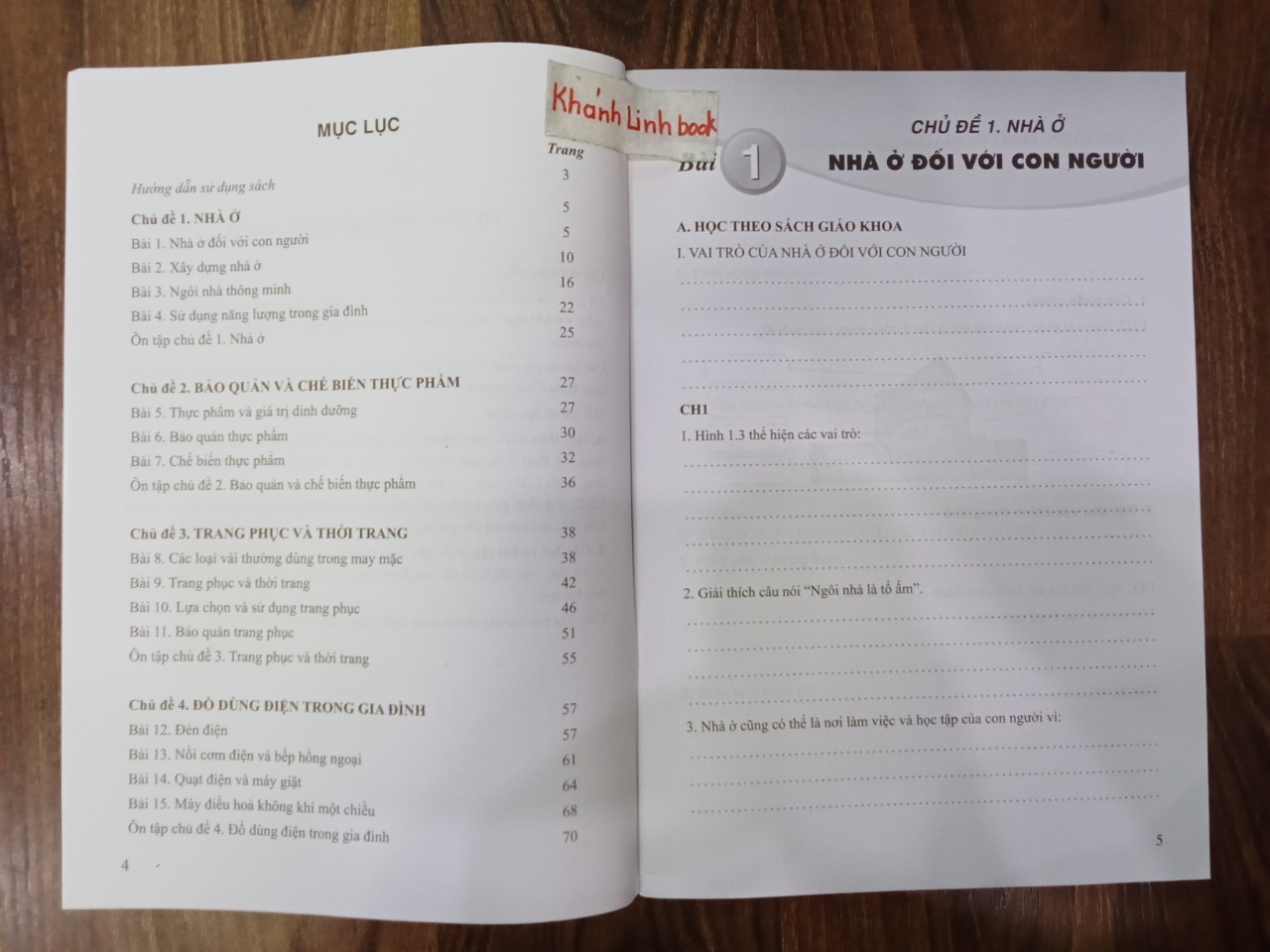 Sách - vở bài tập công nghệ 6