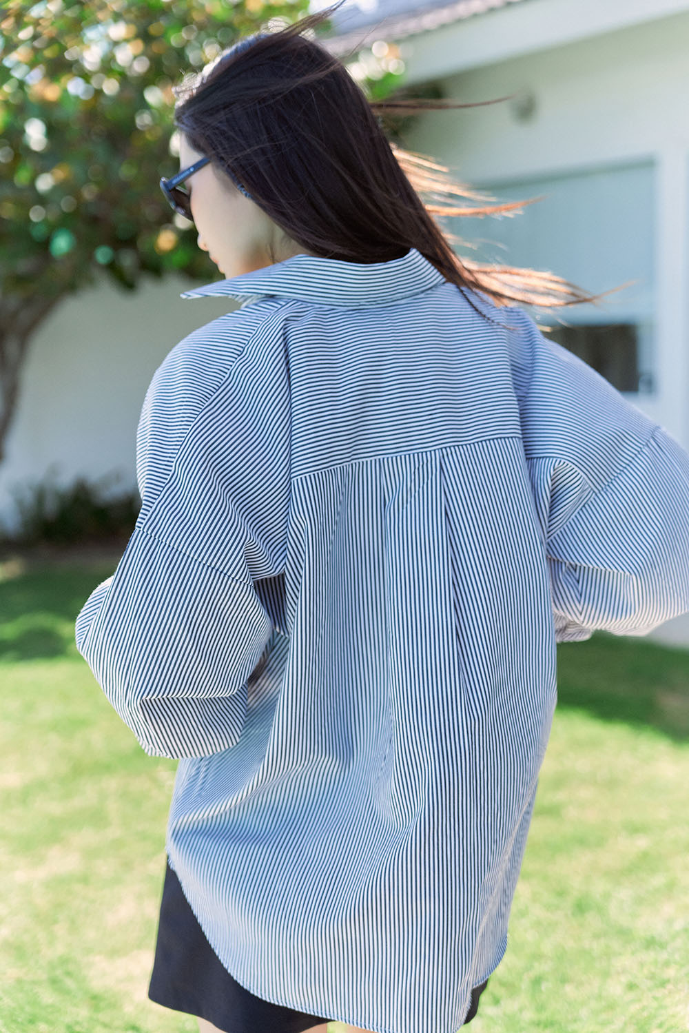 DOTTIE - Áo sơmi dáng rộng kẻ sọc - T0717