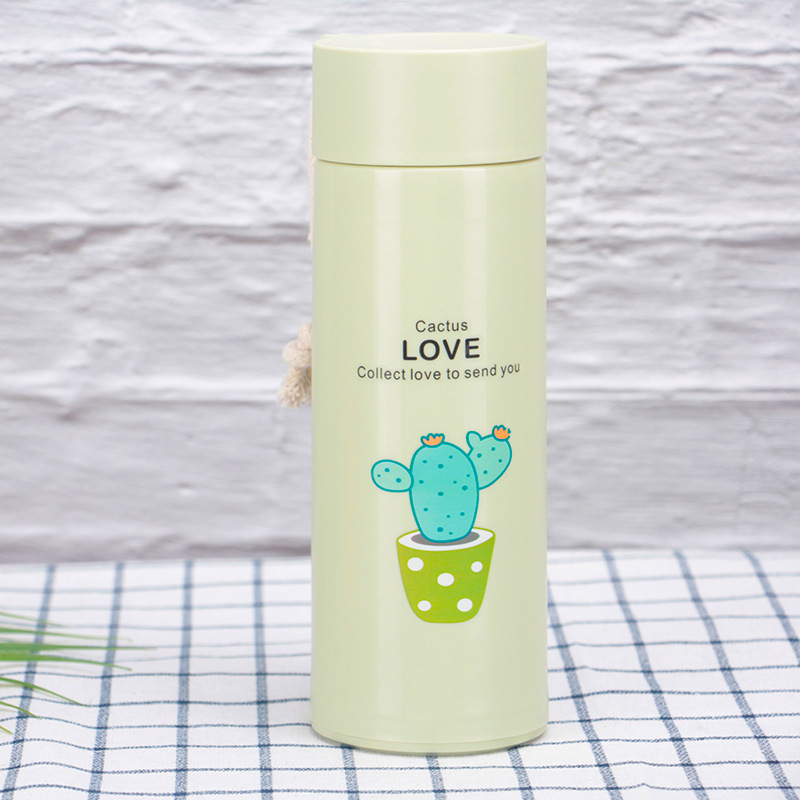 Bình Nước Thủy Tinh Giữ Nhiệt Bọc Nhựa Chữ Love 400ml (Màu Ngẫu Nhiên)