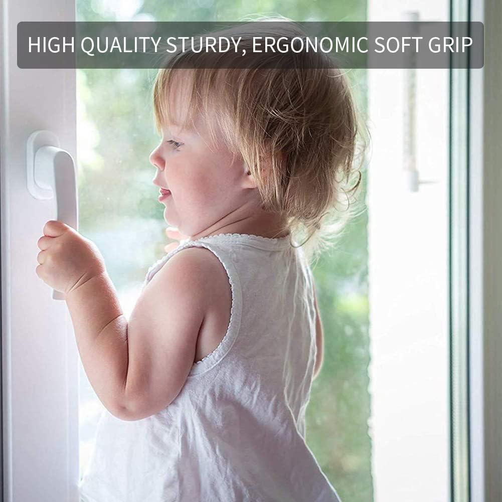 Tay nắm cửa sổ hợp kim nhôm, vít chìm, thanh kim loại, vỏ kim loại, tay nắm nhôm đặc, sơn gương, màu trắng