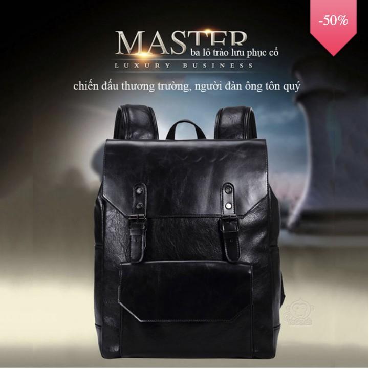 Ba lô trào lưu phục cổ, sức chứa lớn MASTER Luxury Business (Black)