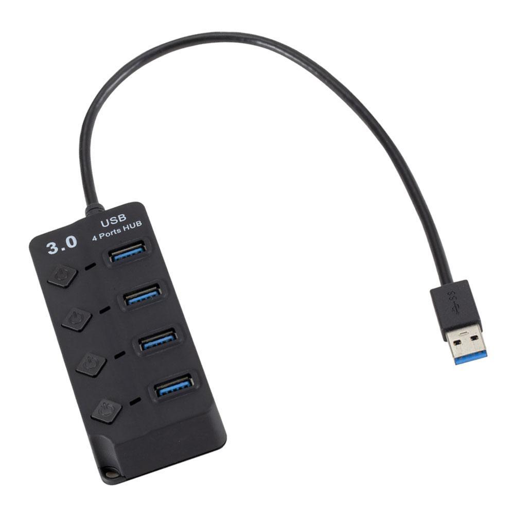 USB 3.0 Hub Multifunctional 4 Ports USB Adapter Splitter with On/Off Switch