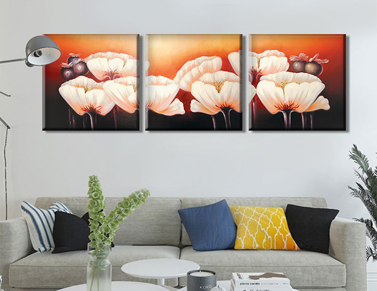 Bộ 3 Tranh Canvas Về Hoa W156