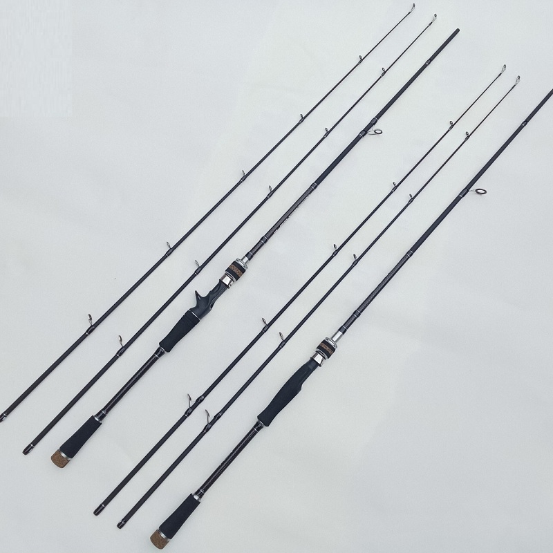 Bộ Cần Câu Lure Máy Ngang - Cần Hunting Black 2 Ngọn + Máy Ngang + Phụ Kiện