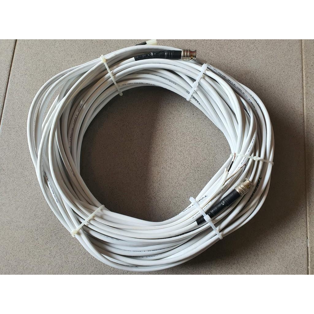 Dây Camera cáp đồng trục liền nguồn RG59+2C đồng nguyên chất 10m - đã bấm sẵn 2 đầu