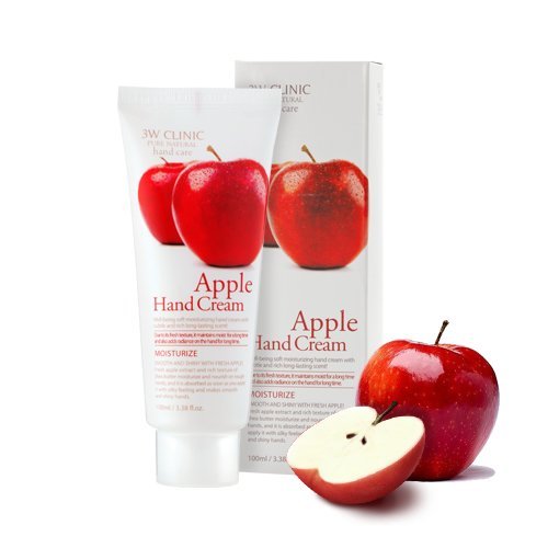 Kem dưỡng da tay chiết xuất Táo Hàn Quốc cao cấp 3W Clinic Apple Hand Cream (100ml) – Tặng 1 mặt nạ Jant Blanc
