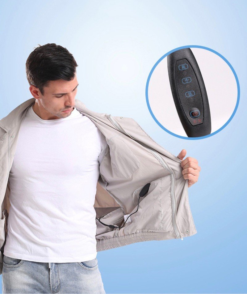 Áo khoác quạt điều hòa chống nóng COOLING COAT A11 bao gồm pin dự phòng