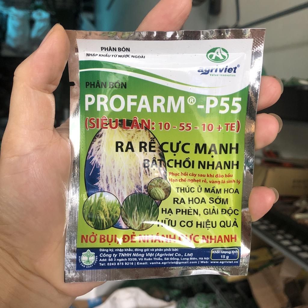 PHÂN BÓN SIÊU LÂN PROFARM-P55 10-55-10+TE GÓI 15G - GIÚP PHÂN HÓA MẦM HOA, TRỔ HOA ĐỒNG ĐỀU