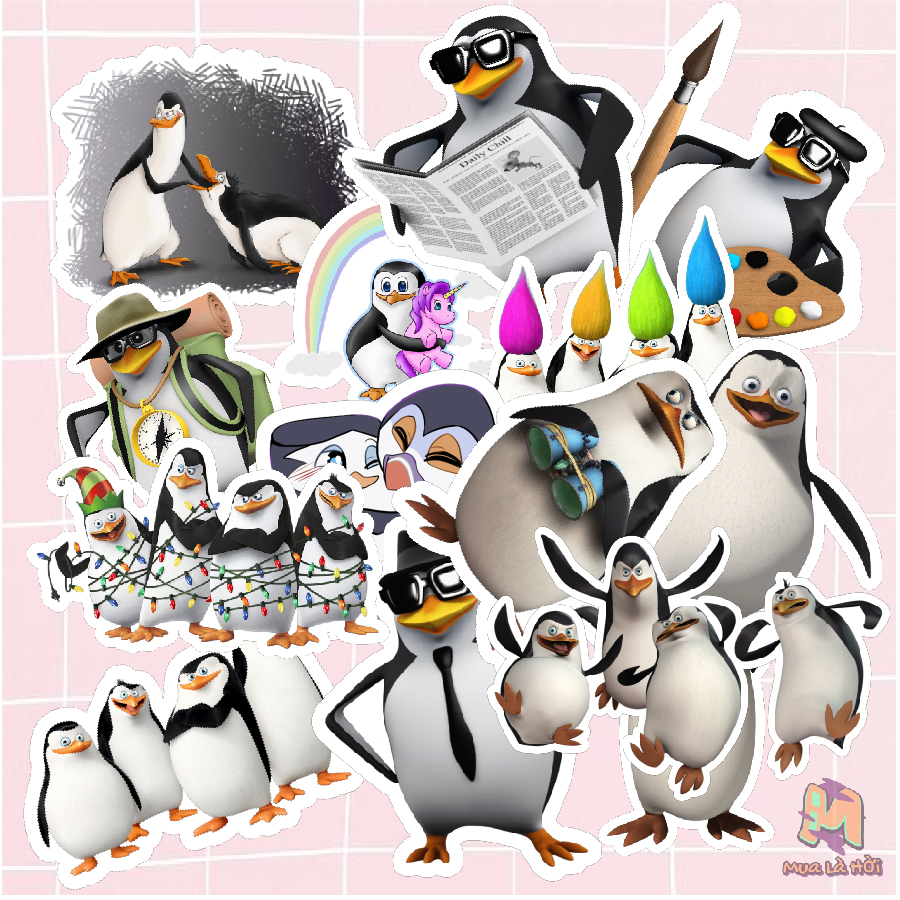 Miếng dán Stickers chủ đề Biệt đội cánh cụt vùng Madagascar
