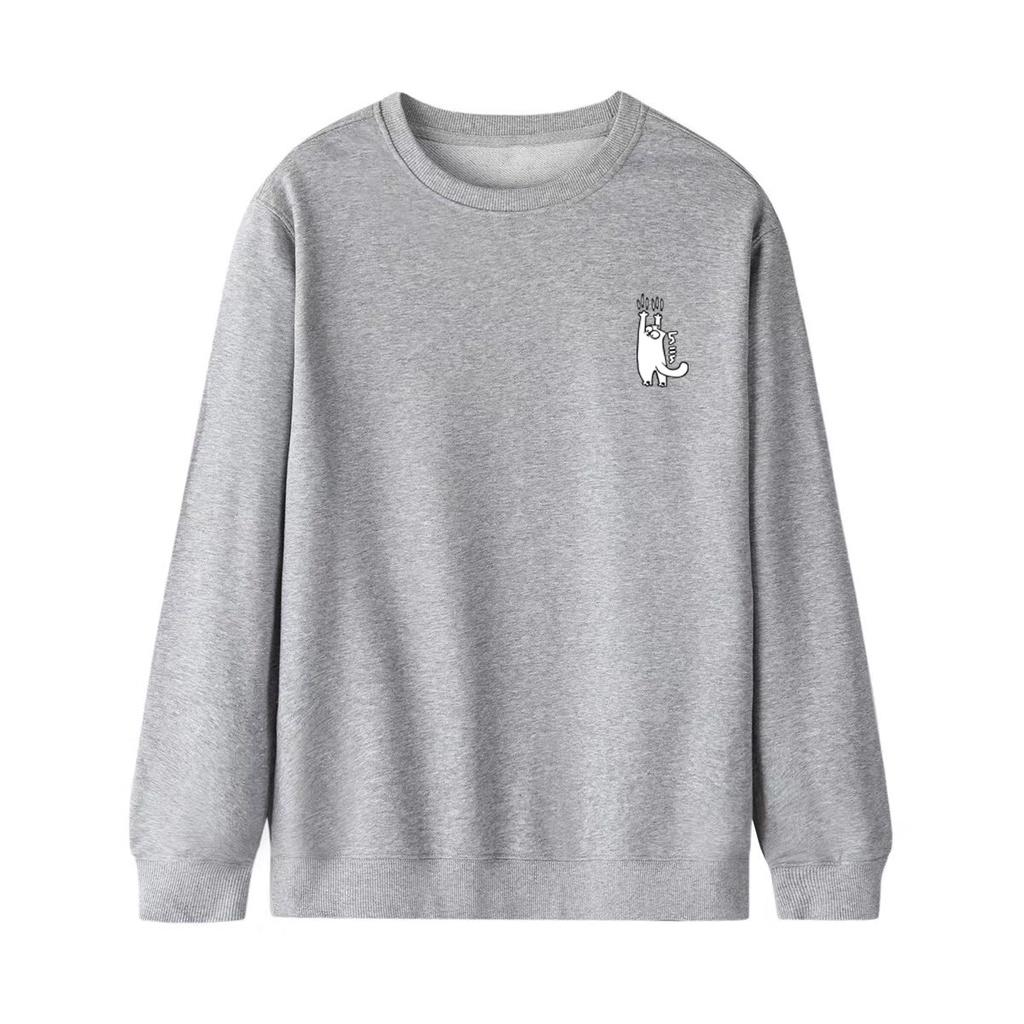Áo dài tay trơn NỈ BÔNG Unisex MonsterX MÈO LAN CAN Sweater Ulzzang cặp đôi nam nữ form rộng oversize Hàn Quốc