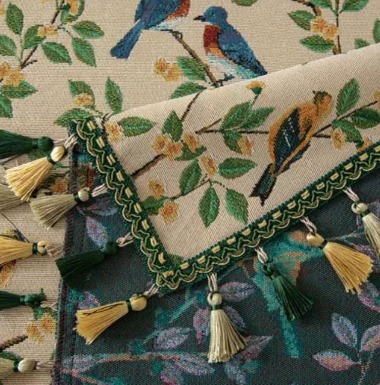 KHĂN TRẢI BÀN CHỮ NHẬT HOẠ TIẾT VINTAGE SANG TRỌNG CỔ ĐIỂN - HÀNG CHÍNH HÃNG