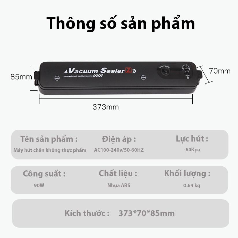 Máy hút chân không thực phẩm hàn miệng túi cao cấp, tặng kèm 10 túi