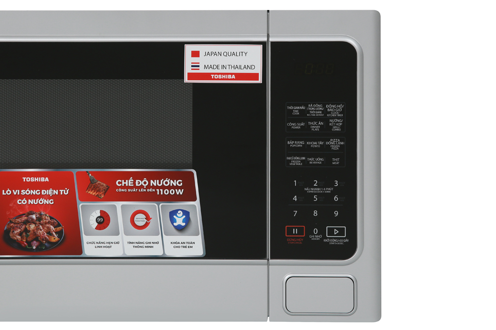 Lò vi sóng Toshiba ER-SGS34VN - Có chức năng nướng - Điện tử - Dung tích 34L - Công suất 1000W - Xuất xứ Thái Lan - Hàng chính hãng - bảo hành 12 tháng, chất lượng Nhật Bản