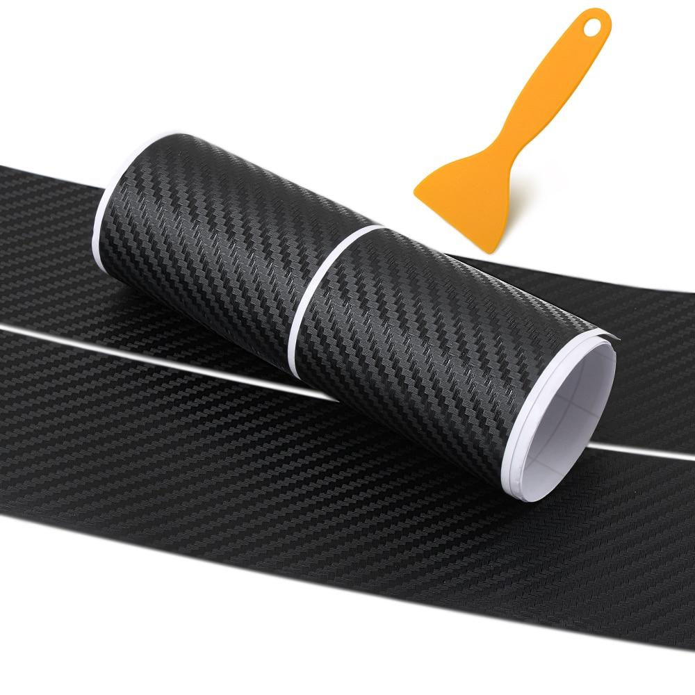 Miếng Dán Sợi Carbon 90x8.8cm Nhãn dán bảo vệ thân xe / Dán Cản sau Xe hơi