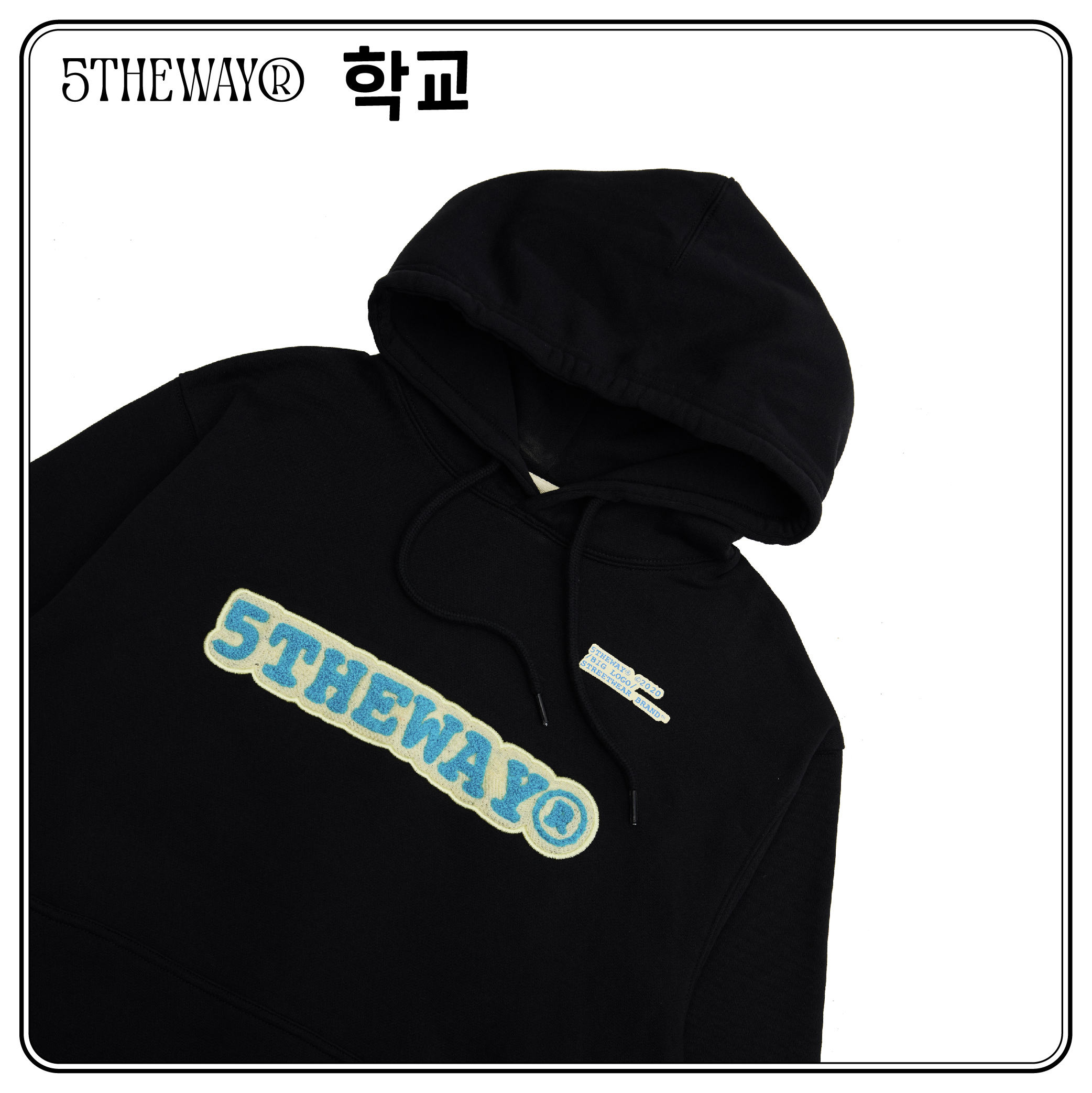 Áo Khoác Hoodie 5THEWAY Màu Đen aka /sketch/ Embroider Traditional Fit Hoodie in BLACK