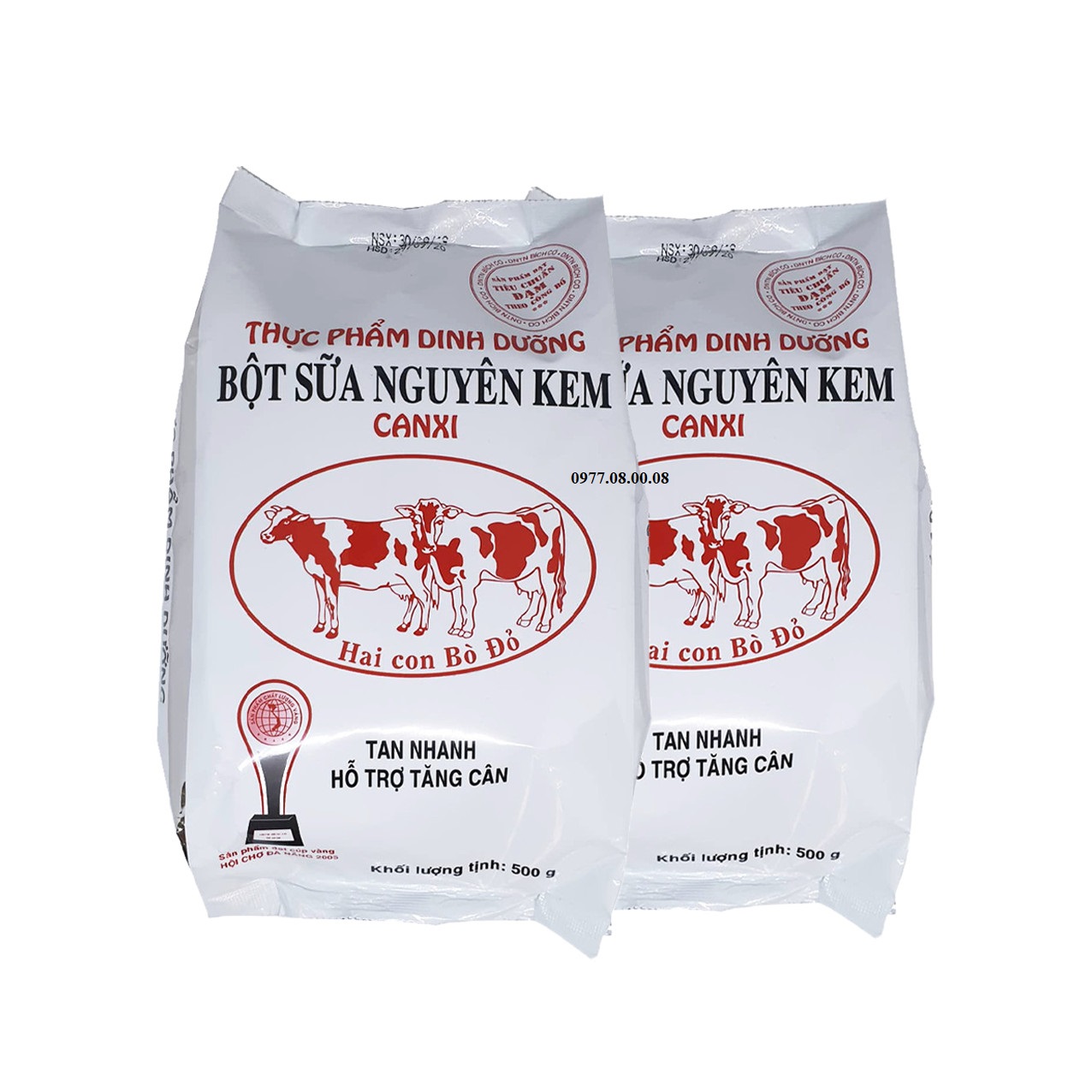 Combo 2 Túi Sữa Bột Nguyên Kem Hai Con Bò Đỏ