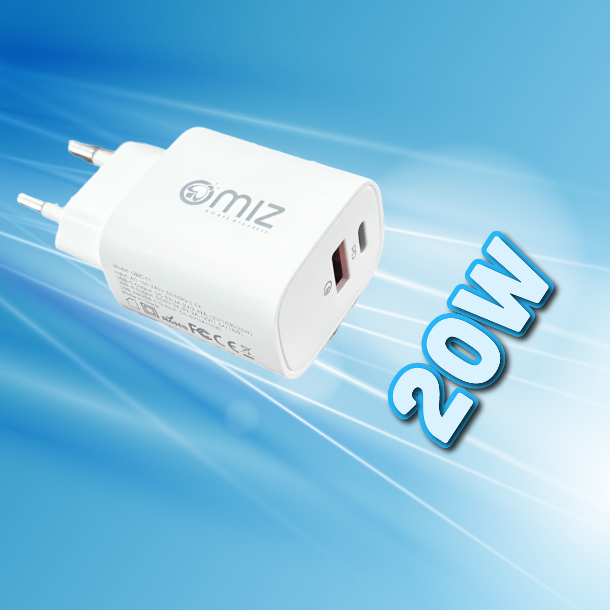 Củ Sạc Nhanh Du Lịch Omiz OMC-01 - Sạc Đa Năng 20W, Nhỏ Gọn, An Toàn - Hàng chính hãng