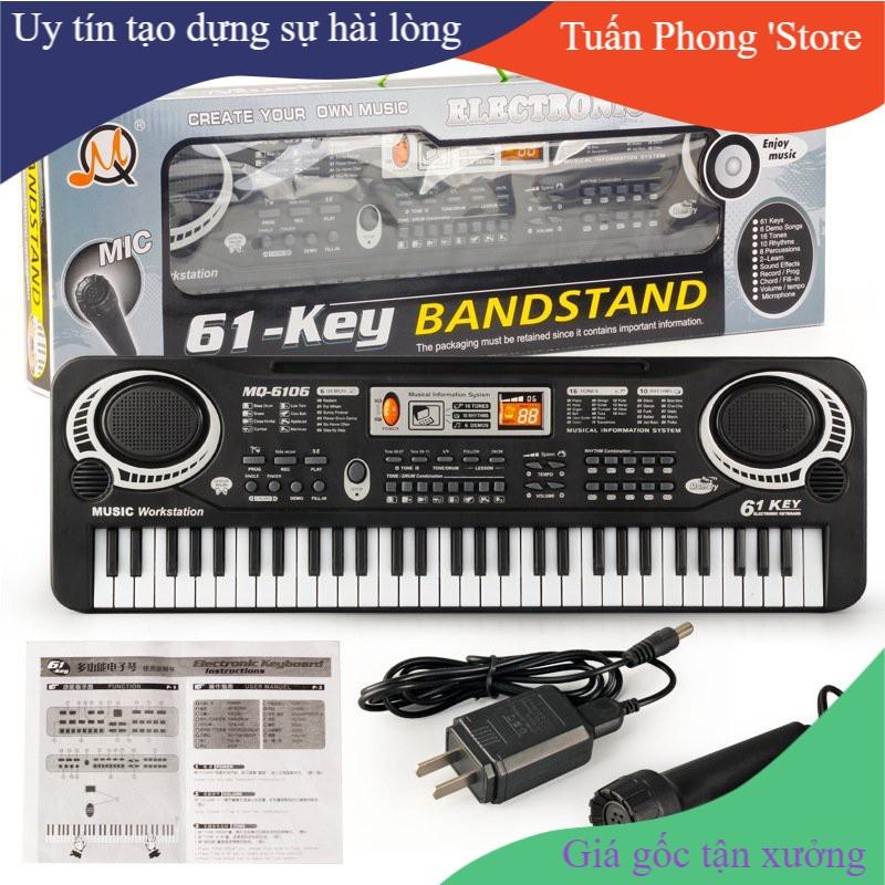 Đồ Chơi Đàn Piano 61 Phím + Tặng Kèm Sạc Và Mic Cho Bé Hàng Cao Cấp TP'S