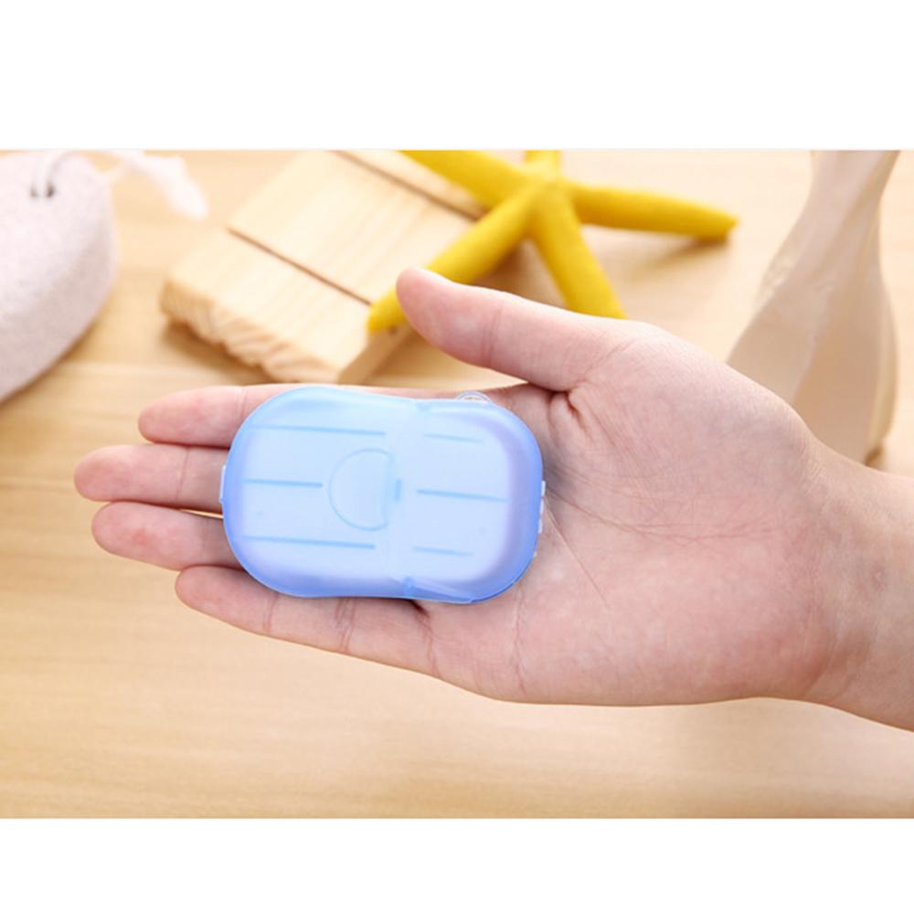 Hộp xà phòng rửa tay di động dùng một lần gồm 20 tờ xà phòng có mùi thơm tạo bọt mini