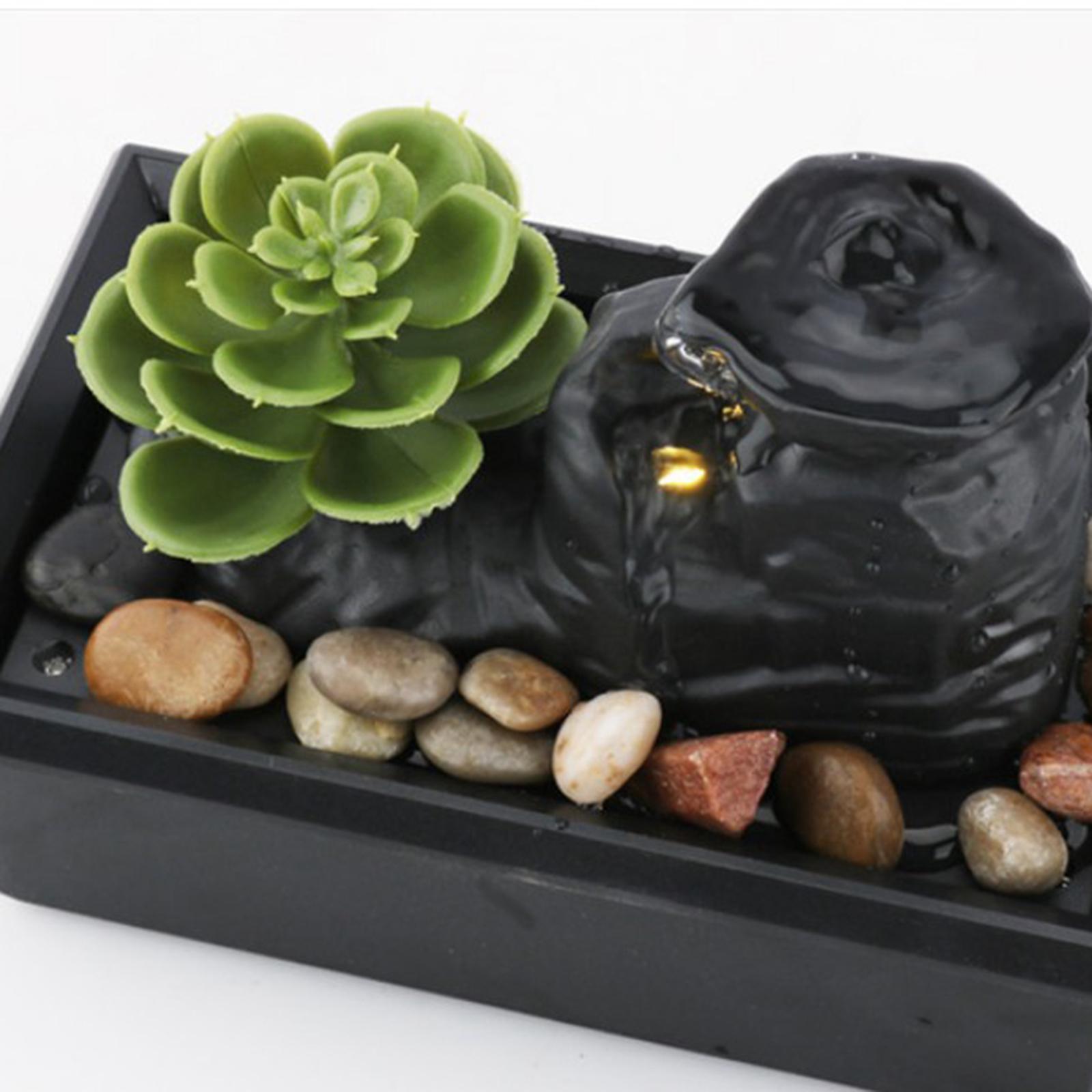 2x Table Feng Shui Meditation Fountain Decor Scene