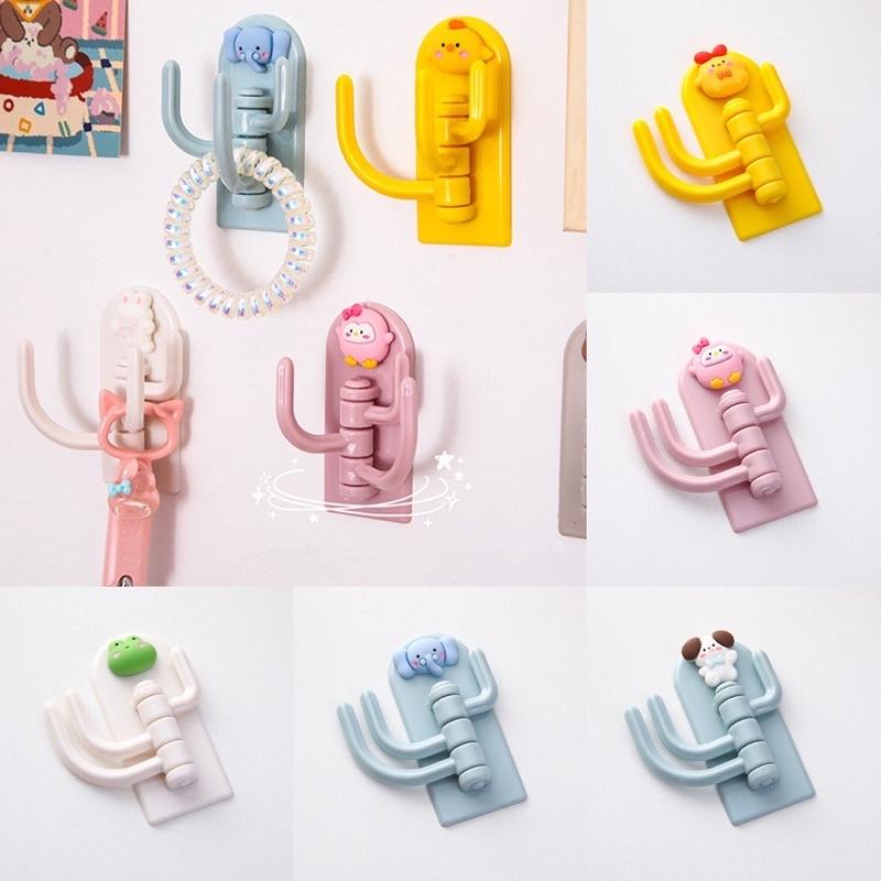 Móc treo đồ dán tường 3 nhánh đính charm hoạ tiết HOẠT HÌNH dễ thương treo đồ đa năng tiện lợi cho phòng ngủ, nhà cửa