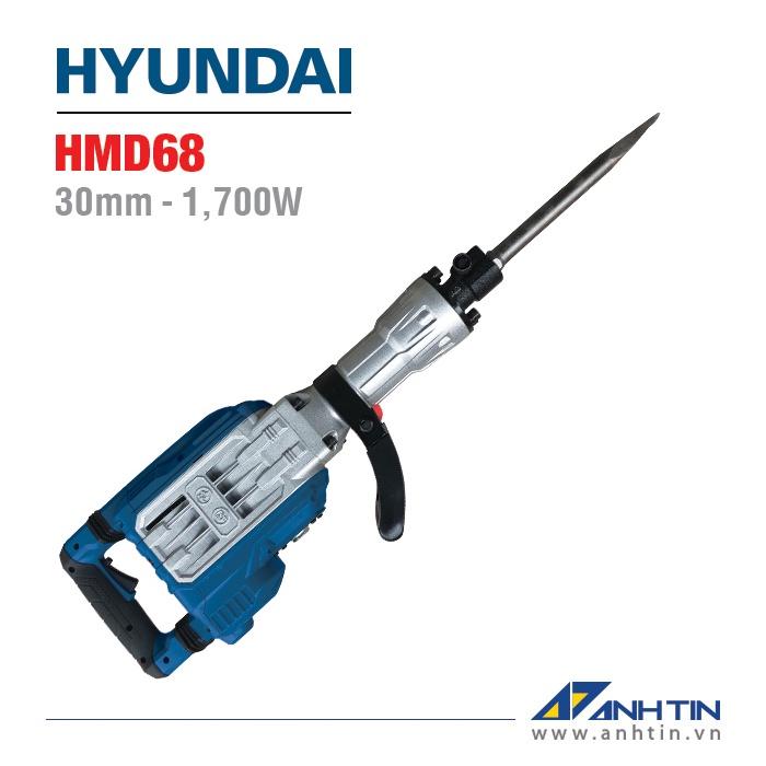 Máy đục bê tông HYUNDAI HMD68 | Công suất 1.700W | Lực đập 60.0J | Mũi đục chuôi lục giác 30mm