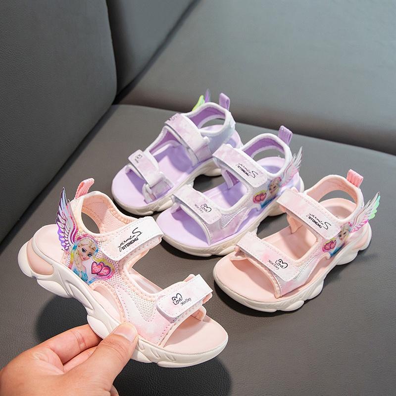 Dép sandal bé gái hình elsa Xăng đan đi học Dép quai hậu công chúa size 26-37