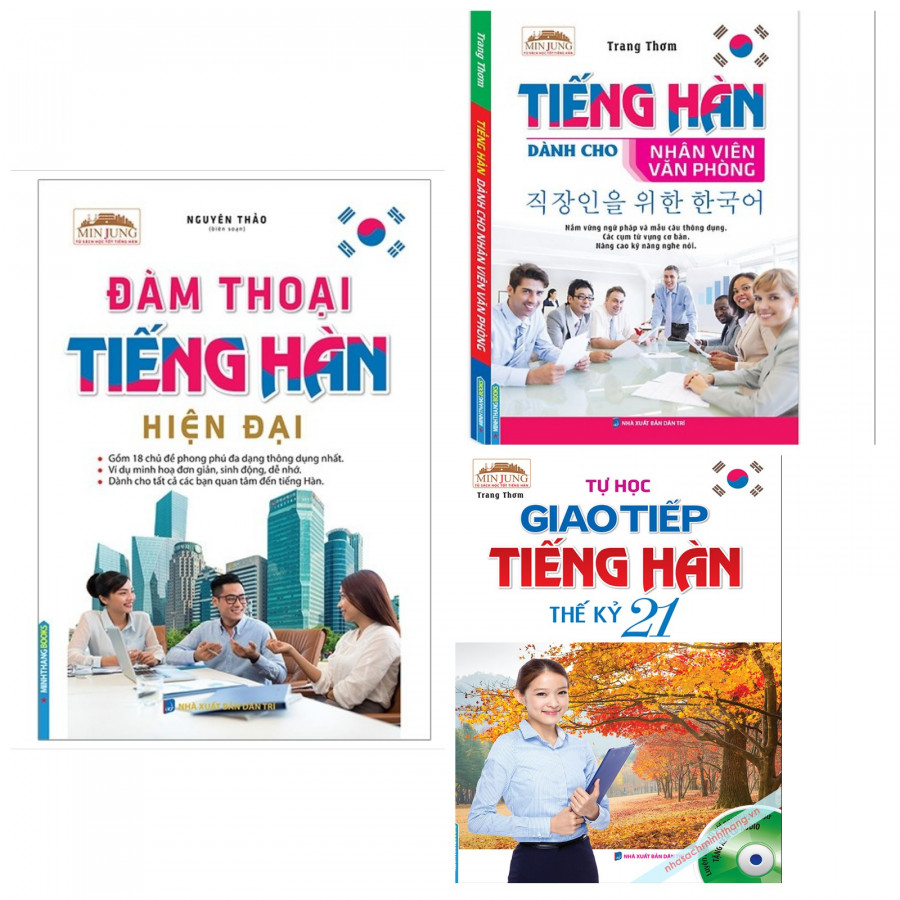 Combo Sách Học Tiếng Hàn: Đàm Thoại Tiếng Hàn Hiện Đại + Tiếng Hàn Dành Cho Nhân Viên Văn Phòng + Tự Học Giao Tiếp Tiếng Hàn Thế Kỷ 21-Tặng Bookmark PĐ