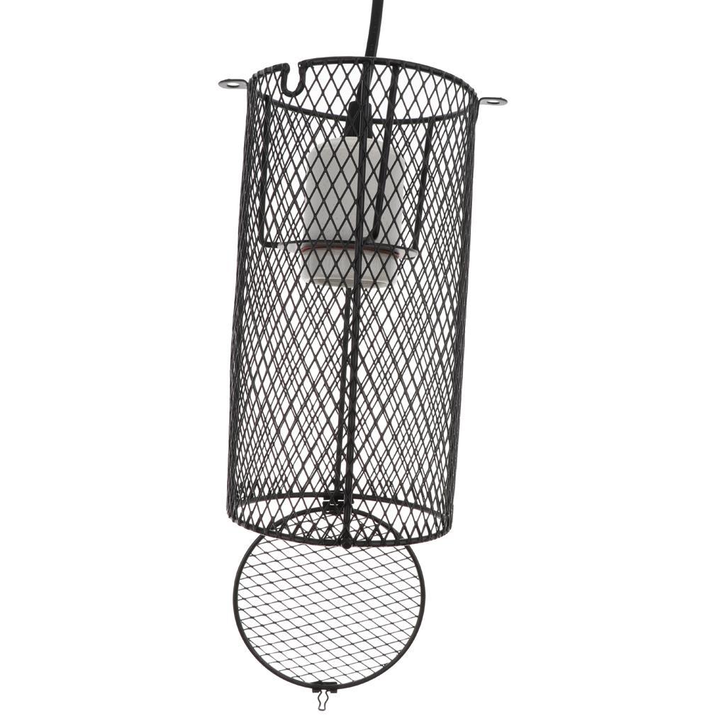 2x Reptile Terrarium Heat Lamp Light Bulb Anti-Scald Lampshade Cage Fixture