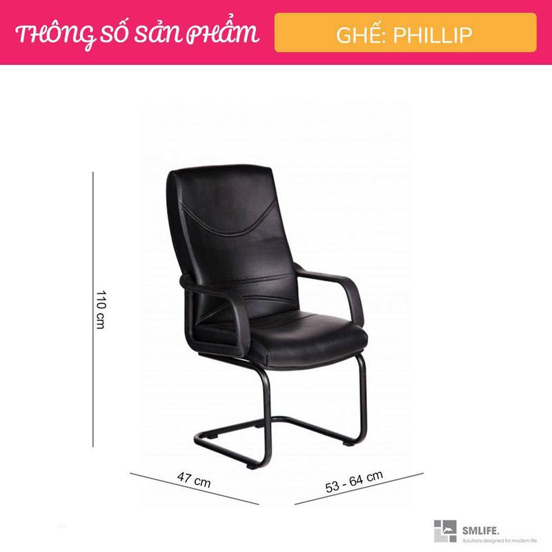 Ghế văn phòng chân quỳ bọc da SMLIFE Phillip