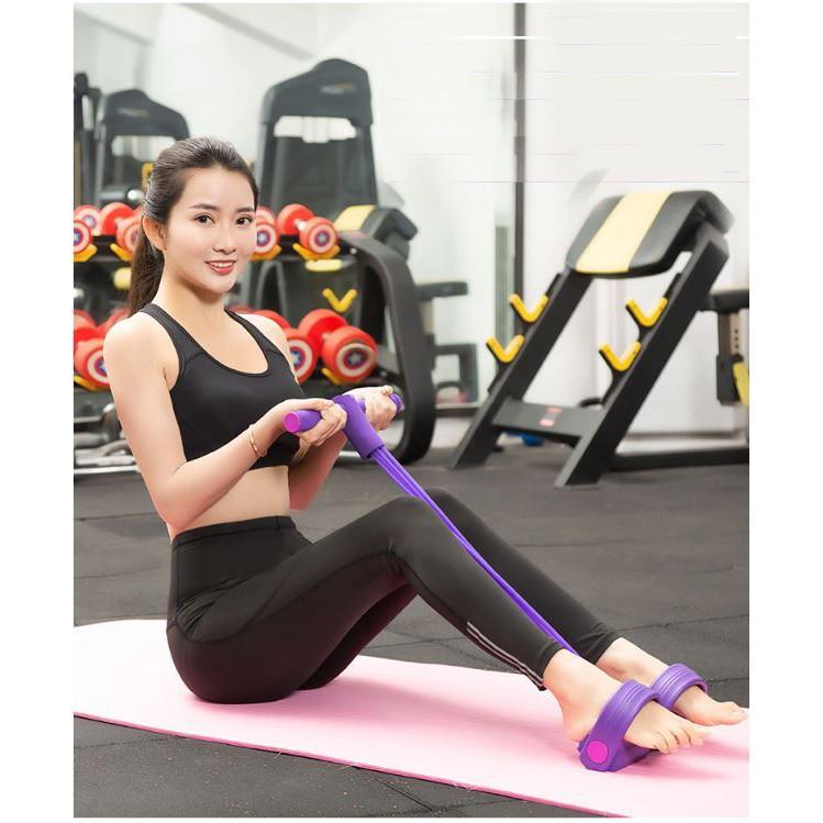 Dây Kéo Đàn Hồi 4 Ống Cao Su Tập Thể Dục, tập Gym Tại Nhà Tập Toàn Thân Nâng Cao Sức Khỏe