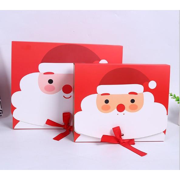 Combo hộp và túi đựng quà noel, giáng sinh, kích cỡ 32 * 26 * 8cm, chất liệu in cao cấp