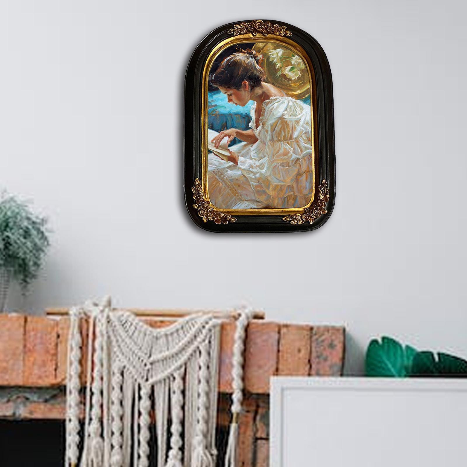 Retro Resin Photo Display Frame Tabletop Wall Hanging for Family Portrait