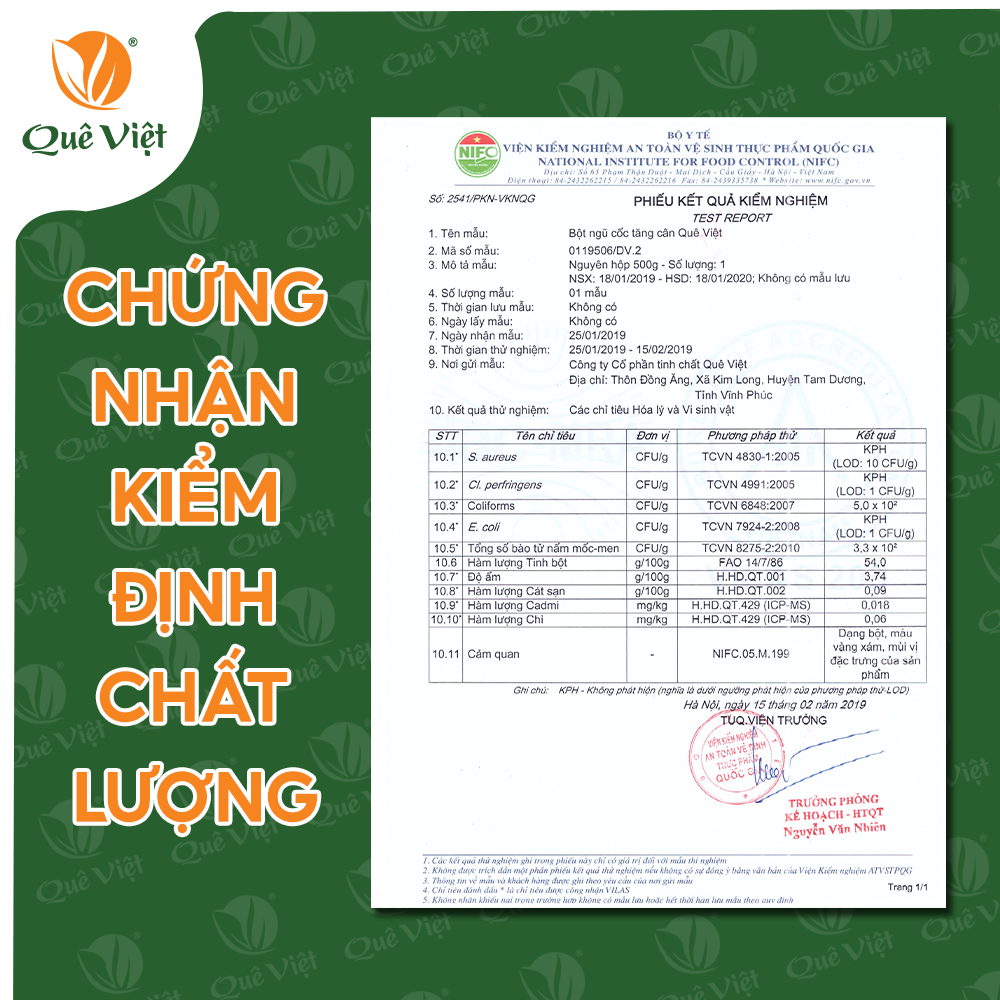 Ngũ Cốc Tăng Cân Quê Việt - 100% nguyên liệu hữu cơ - Bổ xung dinh dưỡng, tăng cân tự nhiên