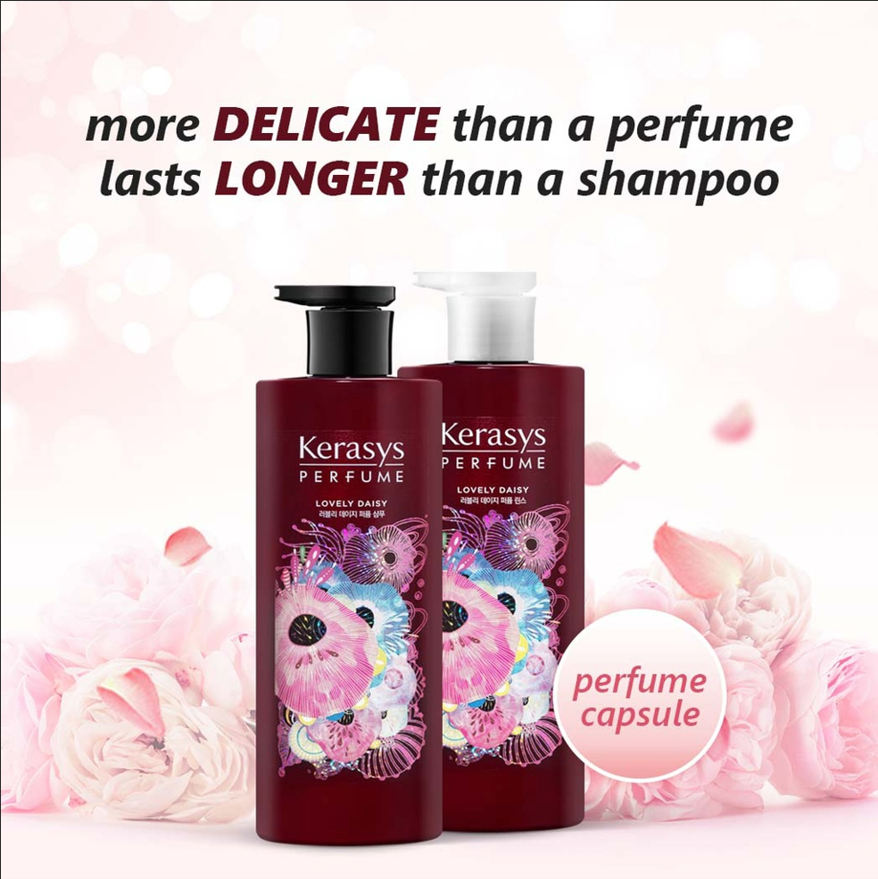 Cặp Dầu Gội Xả Nước Hoa Kerasys Lovely Daisy Cao Cấp Hàn Quốc Hương Hoa Cúc Thơm Mát 600ml*2