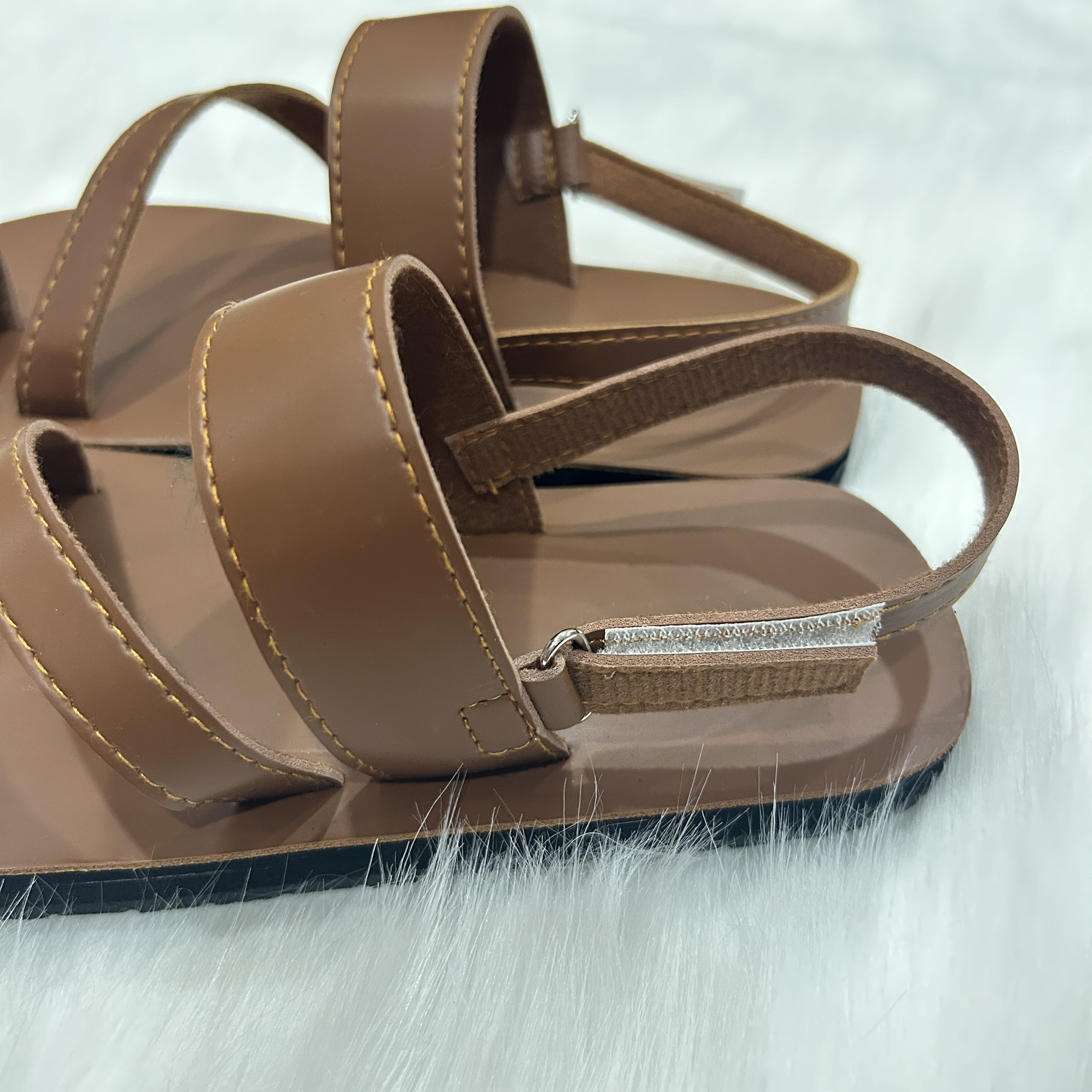 Dép sandal Nữ quai da mềm Đế bệt Cao Su ôm chân LYNA Sandal mã SD25