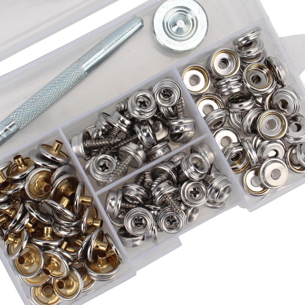 Set 120 nút bấm vỏ thuyền bằng thép không gỉ chất lượng cao