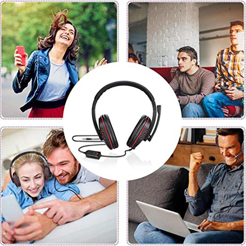 Âm Thanh Stereo Tai Nghe Chơi Game Dành Cho Xbox PS5 PS4 Máy Tính Có Dây 3.5Mm Trên Đầu Game Thủ Headphone Có Mic Điều Khiển Âm Lượng trò Chơi Tai Nghe Chụp Tai