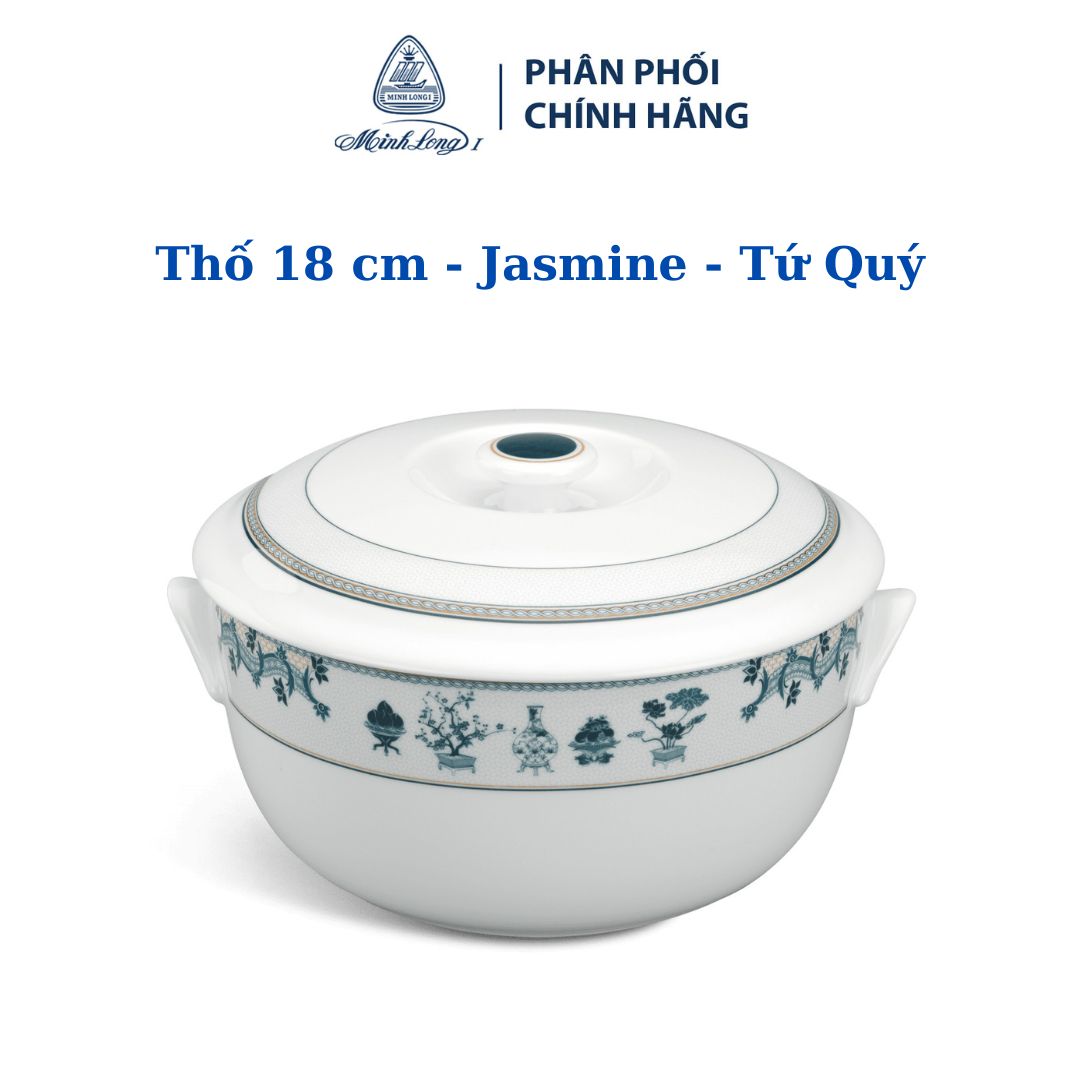 Thố 18cm + nắp Jasmine Tứ Quý - Gốm sứ cao cấp Minh Long 1