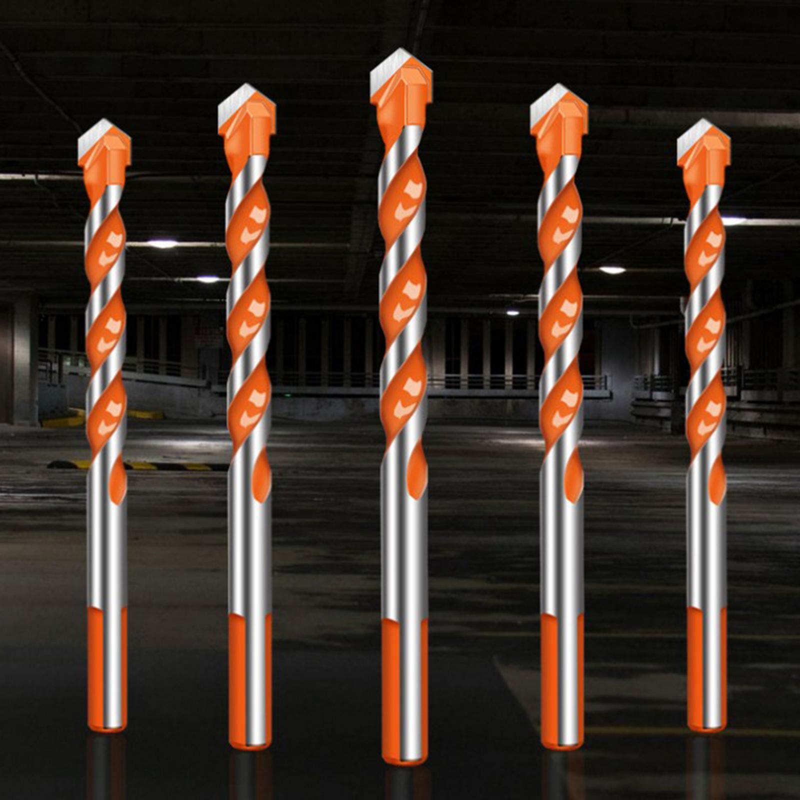 5/7 Pieces Triangle Drill Bit Set Multifunctional Drill Bits Punching Drill Bits Set with Carbide Tip for Tile Concrete Glass Wood, 6/6/8/10/12 mm