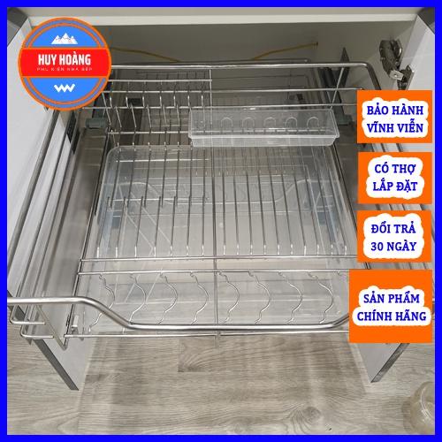 Giá Úp Bát Đĩa Tủ Bếp Dưới INOX304 Nan Tròn Hàng Chính Hãng
