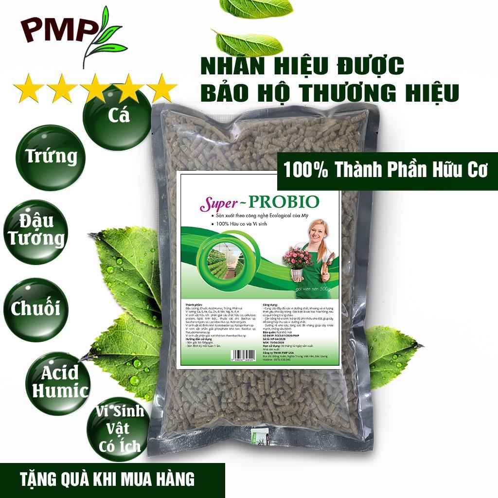 Phân Vi Sinh Super Probio PMP Dạng Viên Nén Tan Chậm, Chuyên Dụng Cho Hoa Hồng, Rau Củ Quả 1,5Kg